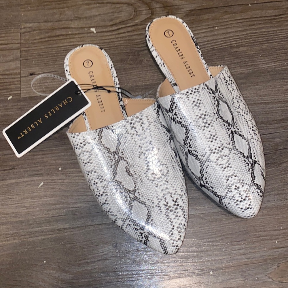 Snake Print Mules (brand new)